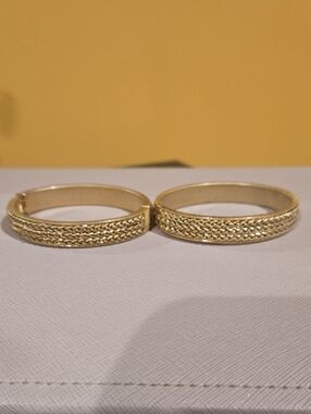 Bundle Of 2 Custom Gold Bangle Bracelets